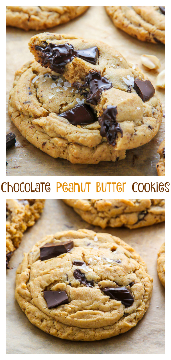 Soft Batch Chocolate Chunk Peanut Butter Cookies - Baker by Nature