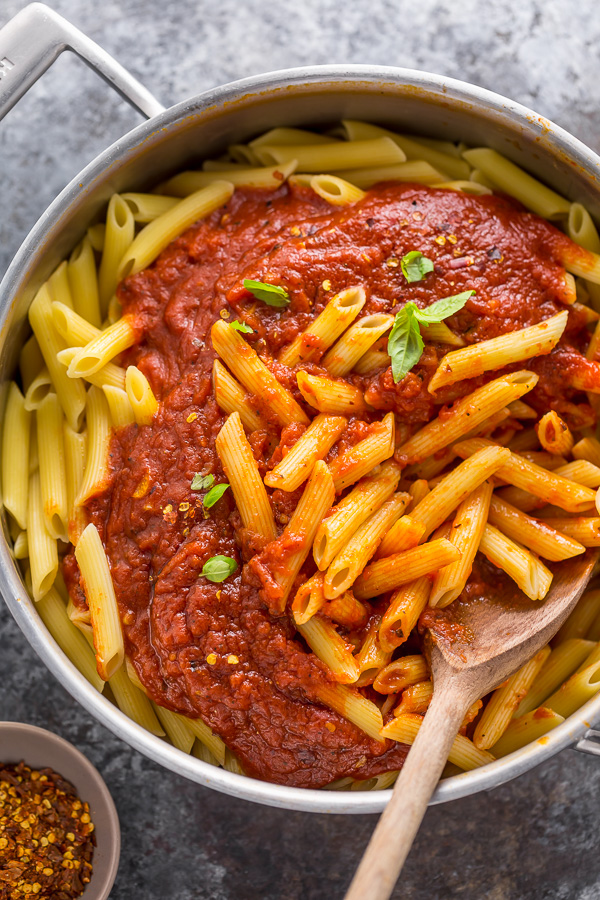 Penne Arrabbiata is spicy, saucy, and so easy! The combination of penne noodles, spicy tomato sauce, and parmesan cheese is simply irresistible. But the best part is this Italian pasta recipe is ready in about 20 minutes.