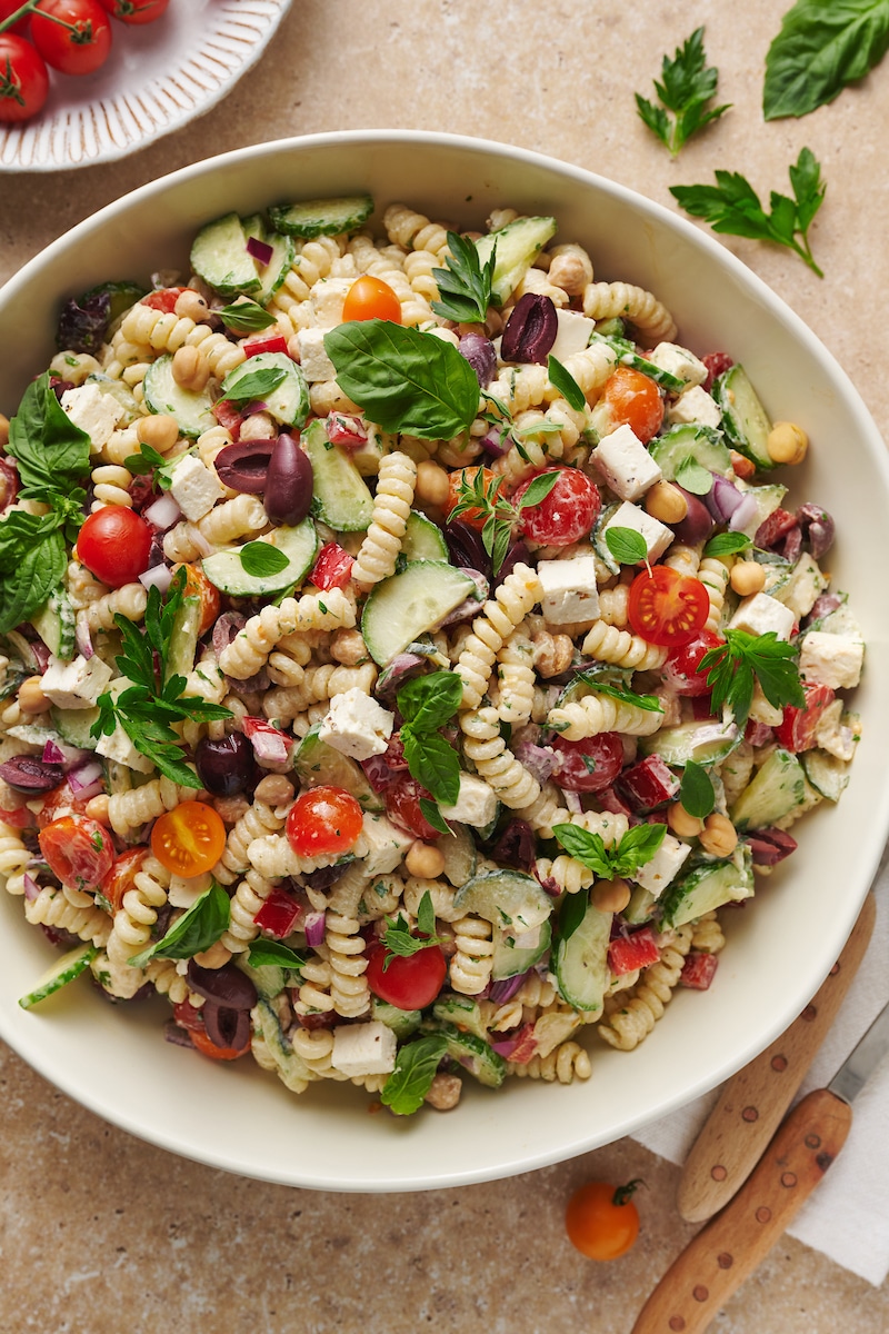 Mediterranean Pasta Salad [Meal Prep] - She Likes Food