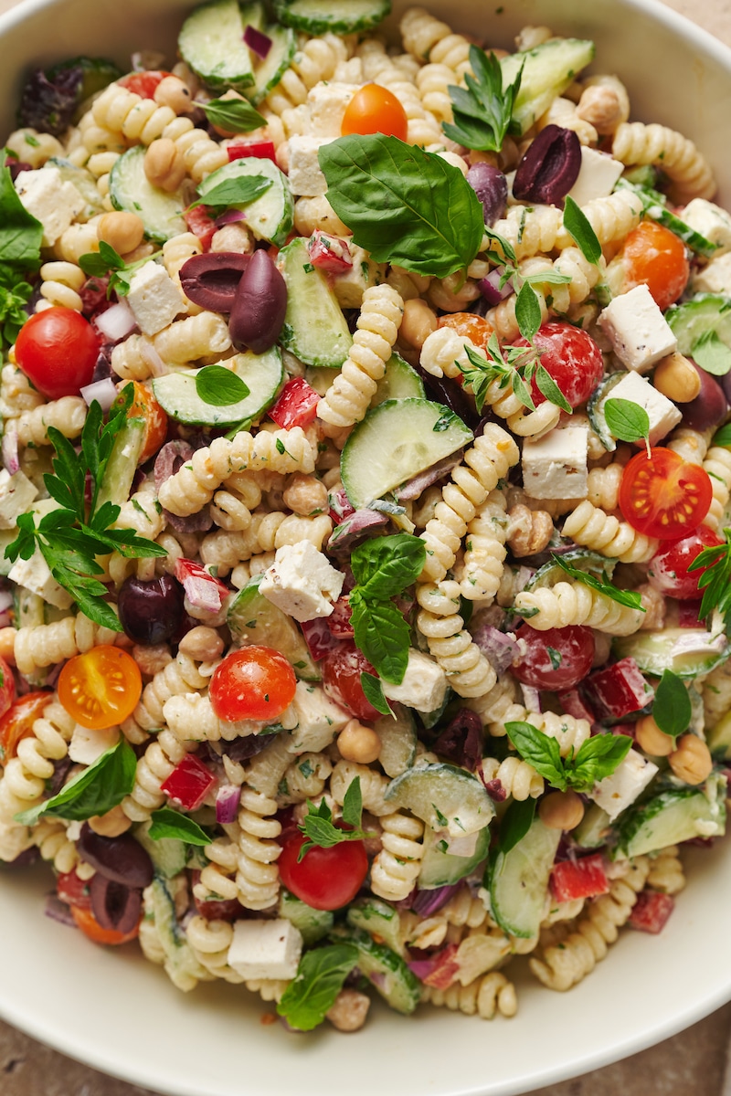 Mediterranean Pasta Salad [Meal Prep] - She Likes Food