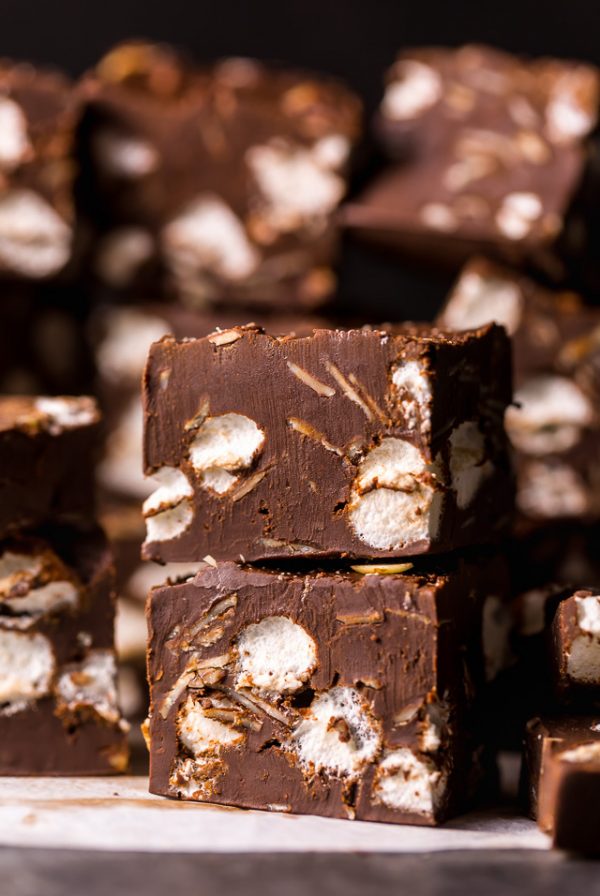 Easy Rocky Road Fudge Recipe - Baker By Nature