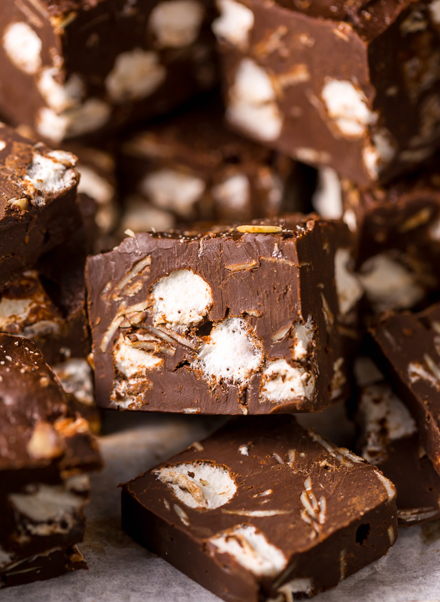 Easy Rocky Road Fudge Recipe - Baker by Nature