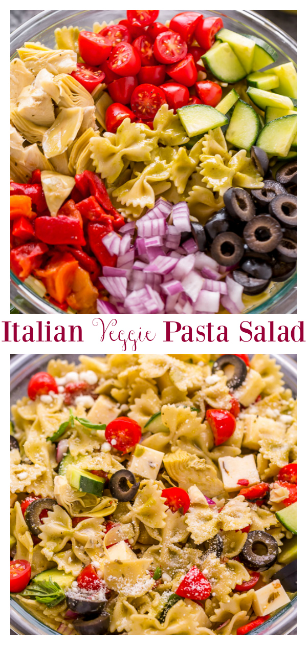 Easy Italian Veggie Pasta Salad - Baker by Nature