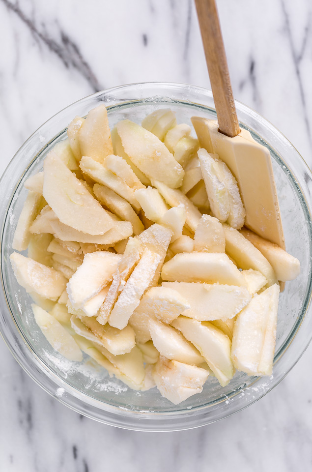 Sliced Apples for filling. 