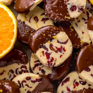 Dark Chocolate Cranberry Orange Slice and Bake Cookies