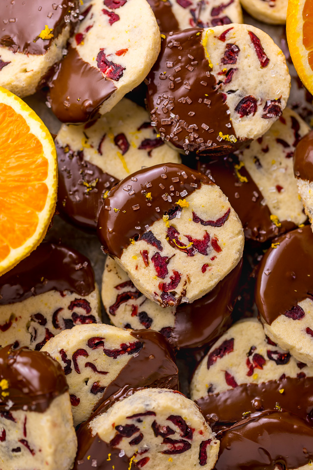 Dark Chocolate Cranberry Orange Slice and Bake Cookies