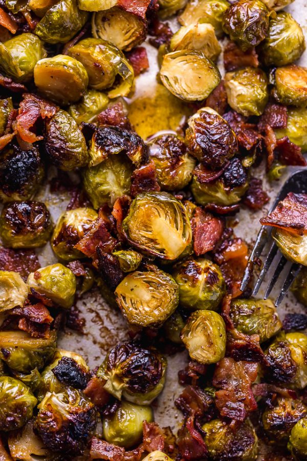 Crispy Honey Mustard Brussels Sprouts with Bacon Baker by Nature