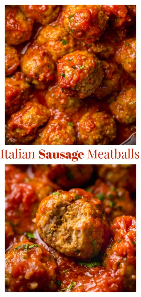 Italian Sausage Meatballs - Baker by Nature