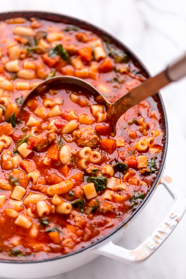 Easy Pasta Fagioli Soup Recipe - Baker by Nature