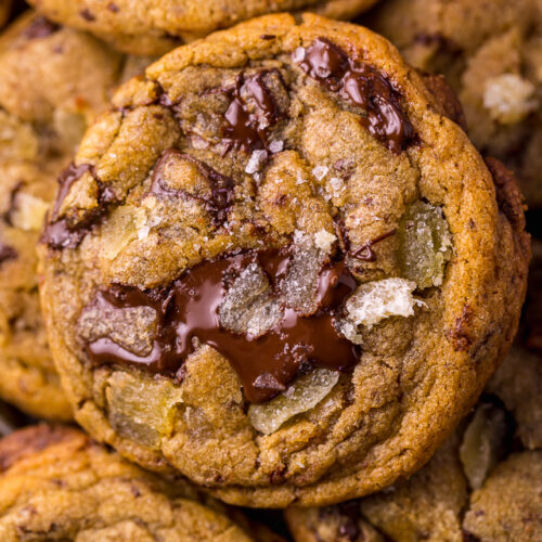 Gooey Brown Butter Walnut Chocolate Chunk Cookies with Sea Salt