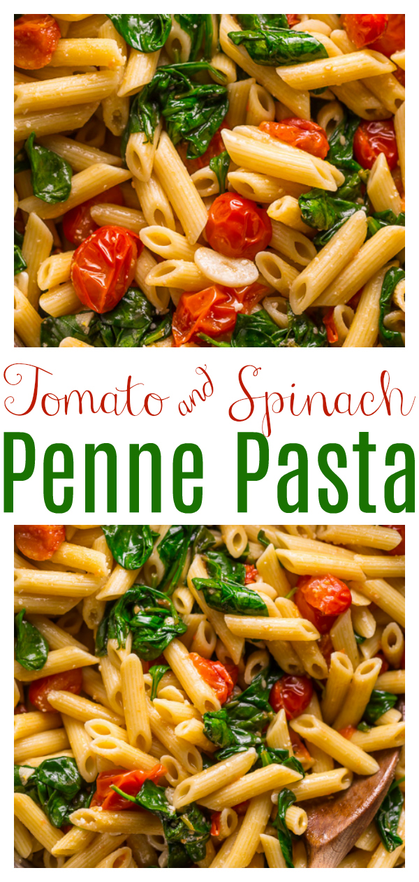 Say hello to my latest dinner obsession: Easy Tomato and Spinach Pasta! Loaded with juicy cherry tomatoes, fresh spinach, olive oil, and a kick of red pepper flakes! This quick and easy pasta recipe is fast, flavorful, and budget friendly!