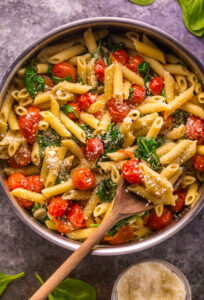 Easy Tomato and Spinach Pasta - Baker by Nature