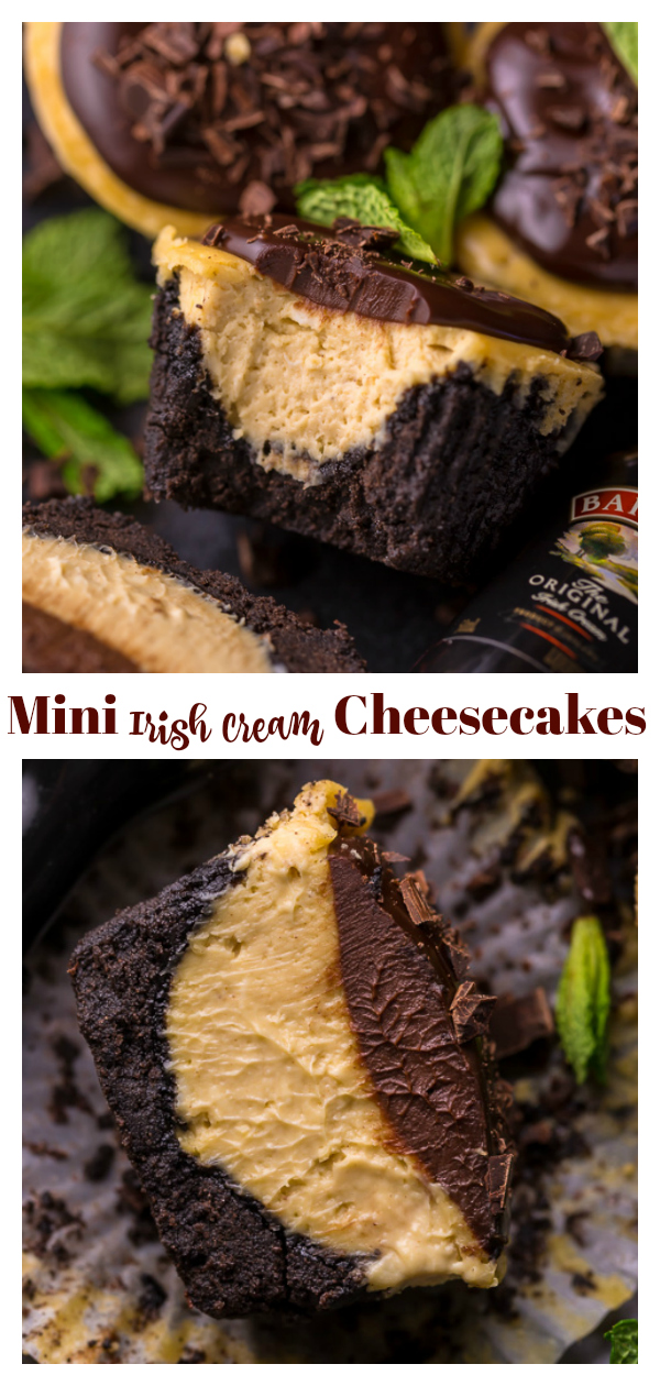 Mini Baileys Irish Cream Cheesecakes 