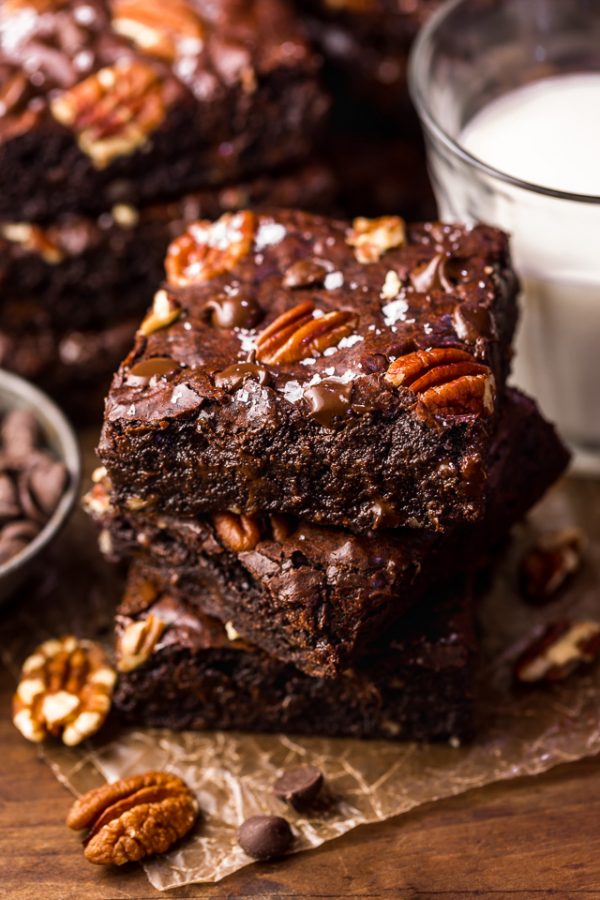 Bourbon Pecan Brownies Baker by Nature