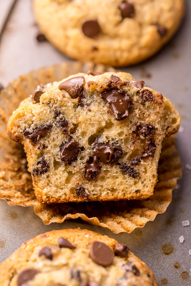 There are literally a million chocolate chip muffin recipes on the internet... but these moist chocolate chip muffins are truly the BEST! And that's not a humblebrag; it's a simple fact! These bakery style muffins come together in a jiffy - no electric mixer required!