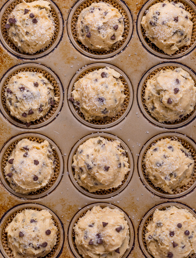 There are literally a million chocolate chip muffin recipes on the internet... but these moist chocolate chip muffins are truly the BEST! And that's not a humblebrag; it's a simple fact! These bakery style muffins come together in a jiffy - no electric mixer required!