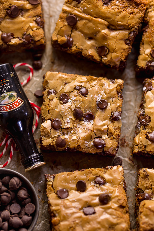 Bailey’s Irish Cream Chocolate Chip Cookie Bars - Baker by Nature