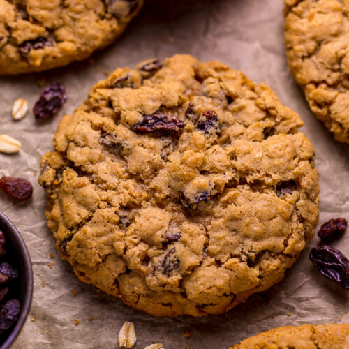 These Soft and Chewy Brown Butter Oatmeal Raisin Cookies are loaded with oats, raisins, and plenty of warm spices! Browning the butter adds TONS of flavor and once you try it, you'll never go back to another method! A great recipe to make anytime of year, but especially popular in our house during the holiday season!