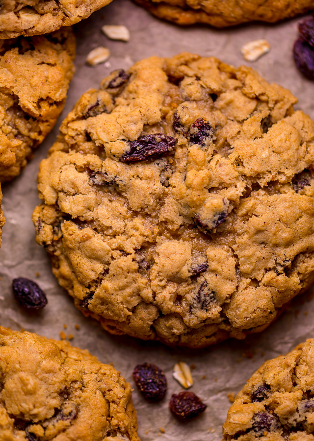 These Soft and Chewy Brown Butter Oatmeal Raisin Cookies are loaded with oats, raisins, and plenty of warm spices! Browning the butter adds TONS of flavor and once you try it, you'll never go back to another method! A great recipe to make anytime of year, but especially popular in our house during the holiday season!