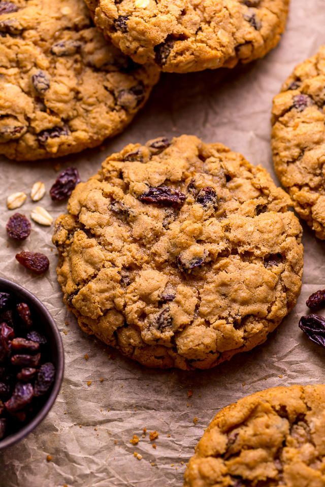 These Soft and Chewy Brown Butter Oatmeal Raisin Cookies are loaded with oats, raisins, and plenty of warm spices! Browning the butter adds TONS of flavor and once you try it, you'll never go back to another method! A great recipe to make anytime of year, but especially popular in our house during the holiday season!