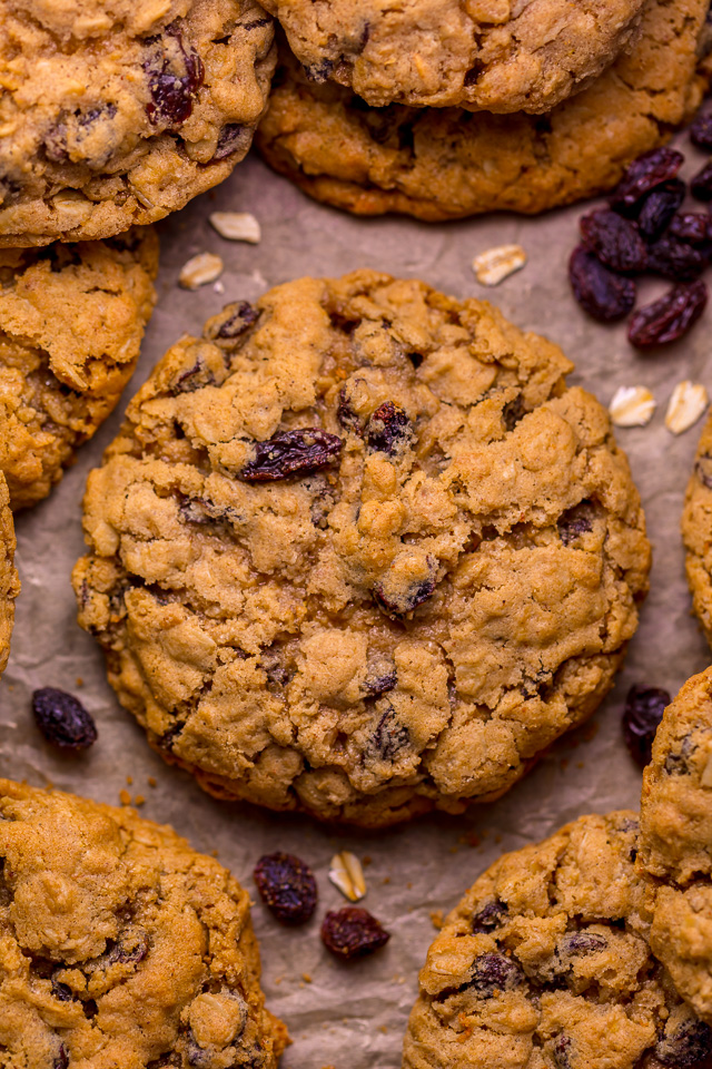 These Soft and Chewy Brown Butter Oatmeal Raisin Cookies are loaded with oats, raisins, and plenty of warm spices! Browning the butter adds TONS of flavor and once you try it, you'll never go back to another method! A great recipe to make anytime of year, but especially popular in our house during the holiday season!