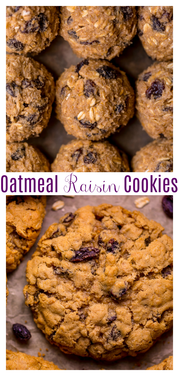 These Soft and Chewy Brown Butter Oatmeal Raisin Cookies are loaded with oats, raisins, and plenty of warm spices! Browning the butter adds TONS of flavor and once you try it, you'll never go back to another method! A great recipe to make anytime of year, but especially popular in our house during the holiday season!