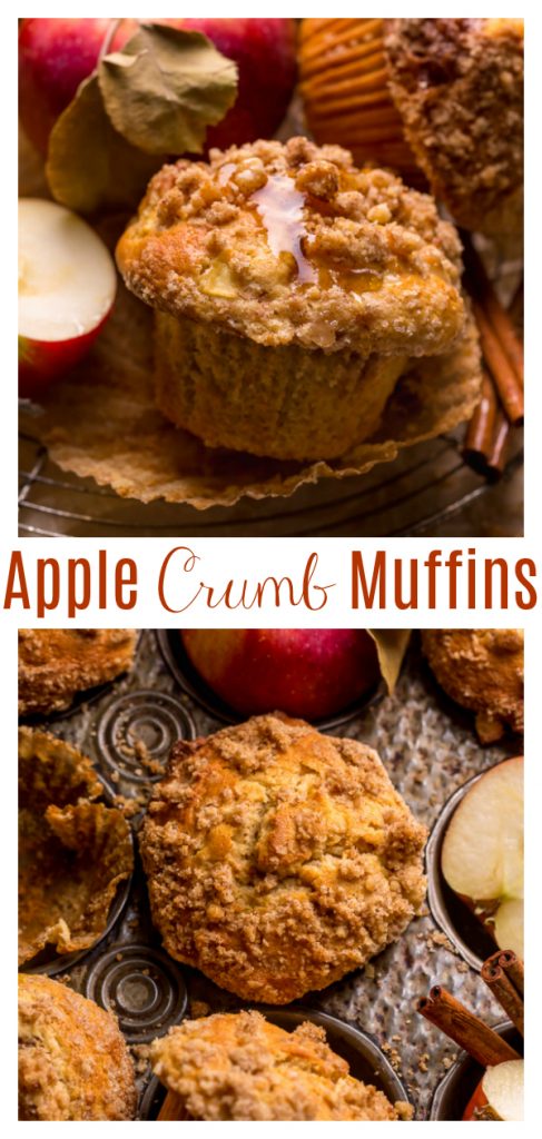 Apple muffins in baking pan.