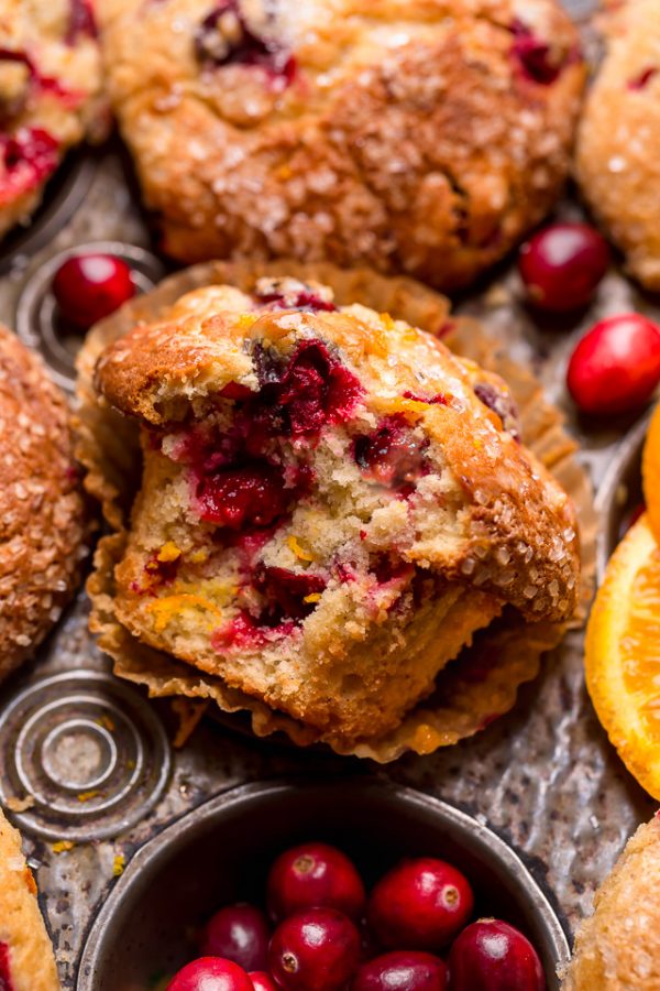 Bakery-Style Cranberry Orange Muffins - Baker by Nature