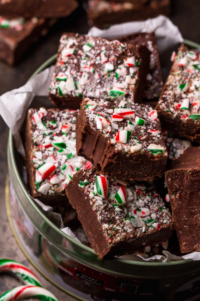 Easy Chocolate Peppermint Fudge - Baker by Nature