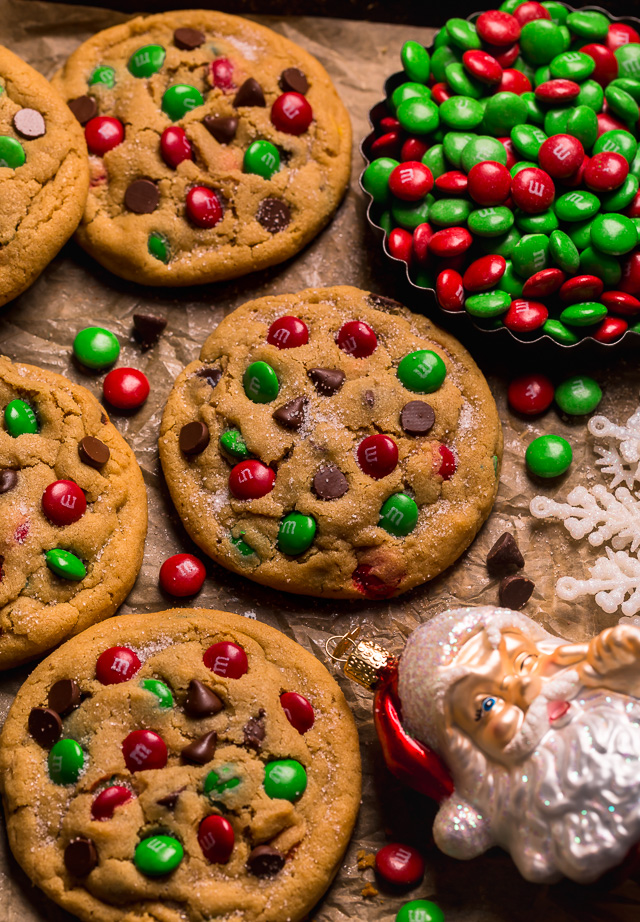Santa’s Favorite Peanut Butter M&M Cookies 