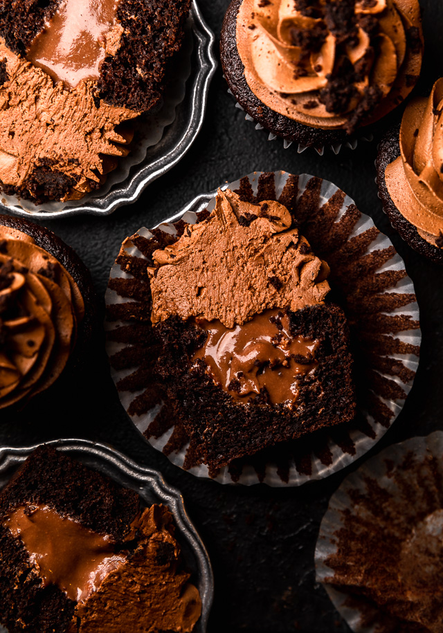 The Best Brooklyn Blackout Cupcakes are insanely moist, filled with chocolate pudding, and topped with fudgy chocolate frosting and chocolate cake crumbs! Just like Brooklyn Blackout Cake... but in cupcake form! These require a little advance planning, but are sure to be a showstopper at your next event!