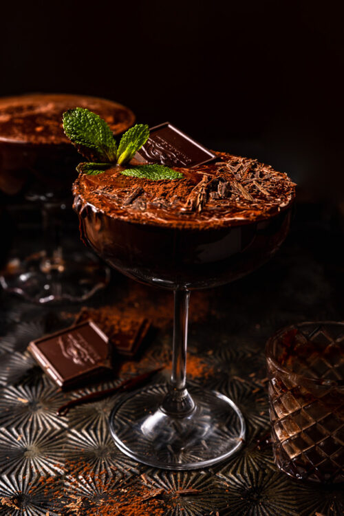 Chocolate lovers will go crazy for this decadent Homemade Chocolate Martini Recipe! Made with a homemade chocolate syrup instead of chocolate liqueur, they're not too sweet and won't give you a stomach ache after one sip! Garnish the martini glasses with cocoa powder, chocolate curls, or a sprig of fresh mint!