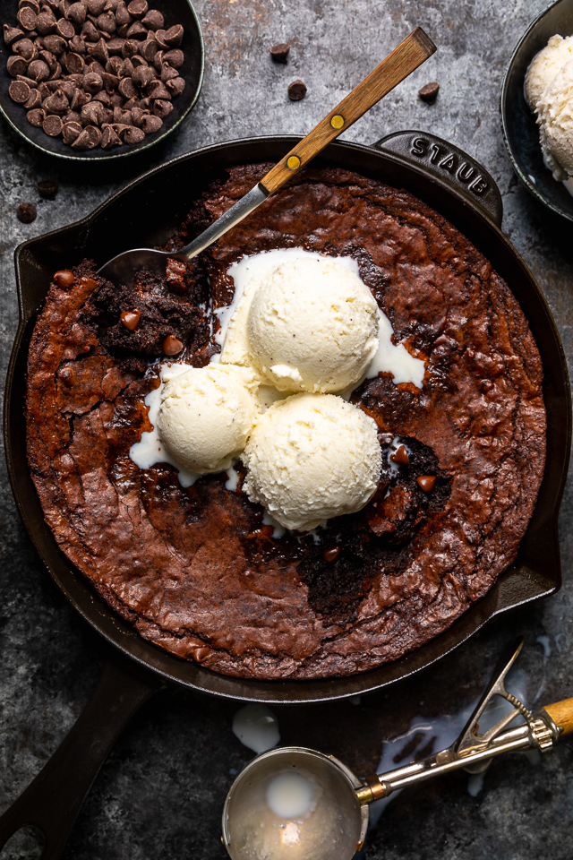 Easy Skillet Brownies - Baker by Nature