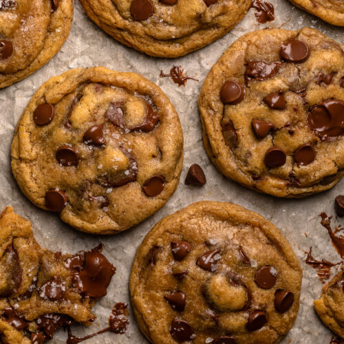 Soft Batch Chocolate Chip Cookies are super soft, tender, and flavorful! This is the PERFECT chocolate chip cookie recipe for making ice cream sandwiches!