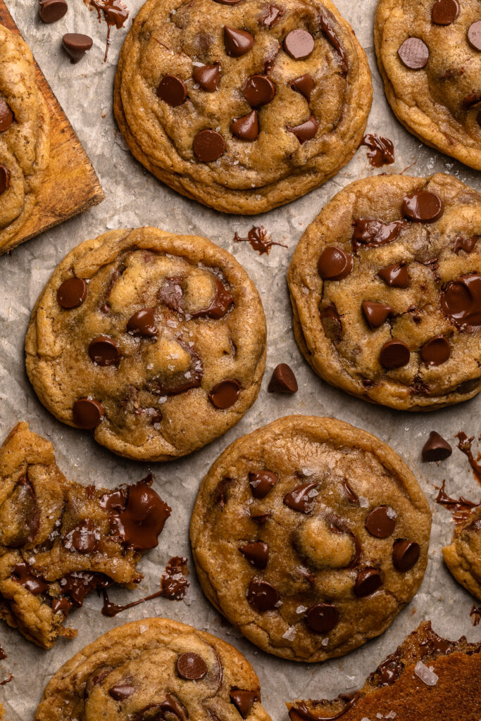 Soft Batch Chocolate Chip Cookies are super soft, tender, and flavorful! This is the PERFECT chocolate chip cookie recipe for making ice cream sandwiches!