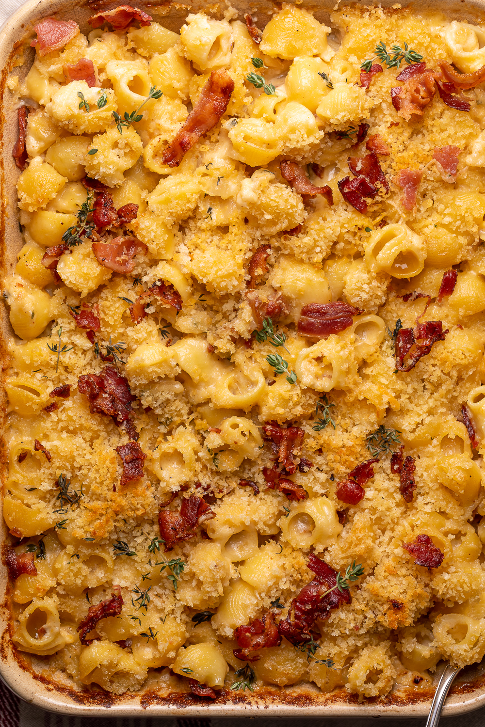 Elevated macaroni and cheese with bacon and gruyère is the perfect side-dish! It's great for special occasions like Thanksgiving and Christmas, or any night you're craving comfort food! 