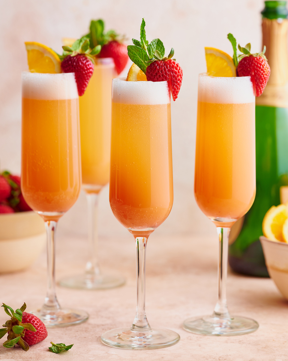 Sunrise Strawberry Mimosa Recipe - Baker by Nature