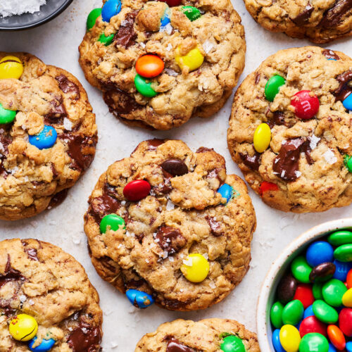 Chewy M&M Chocolate Chip Cookies