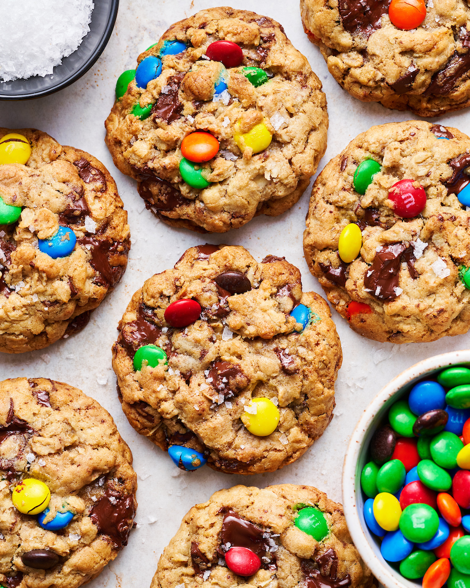 Dark Chocolate M&M Christmas Cookies - Love to be in the Kitchen