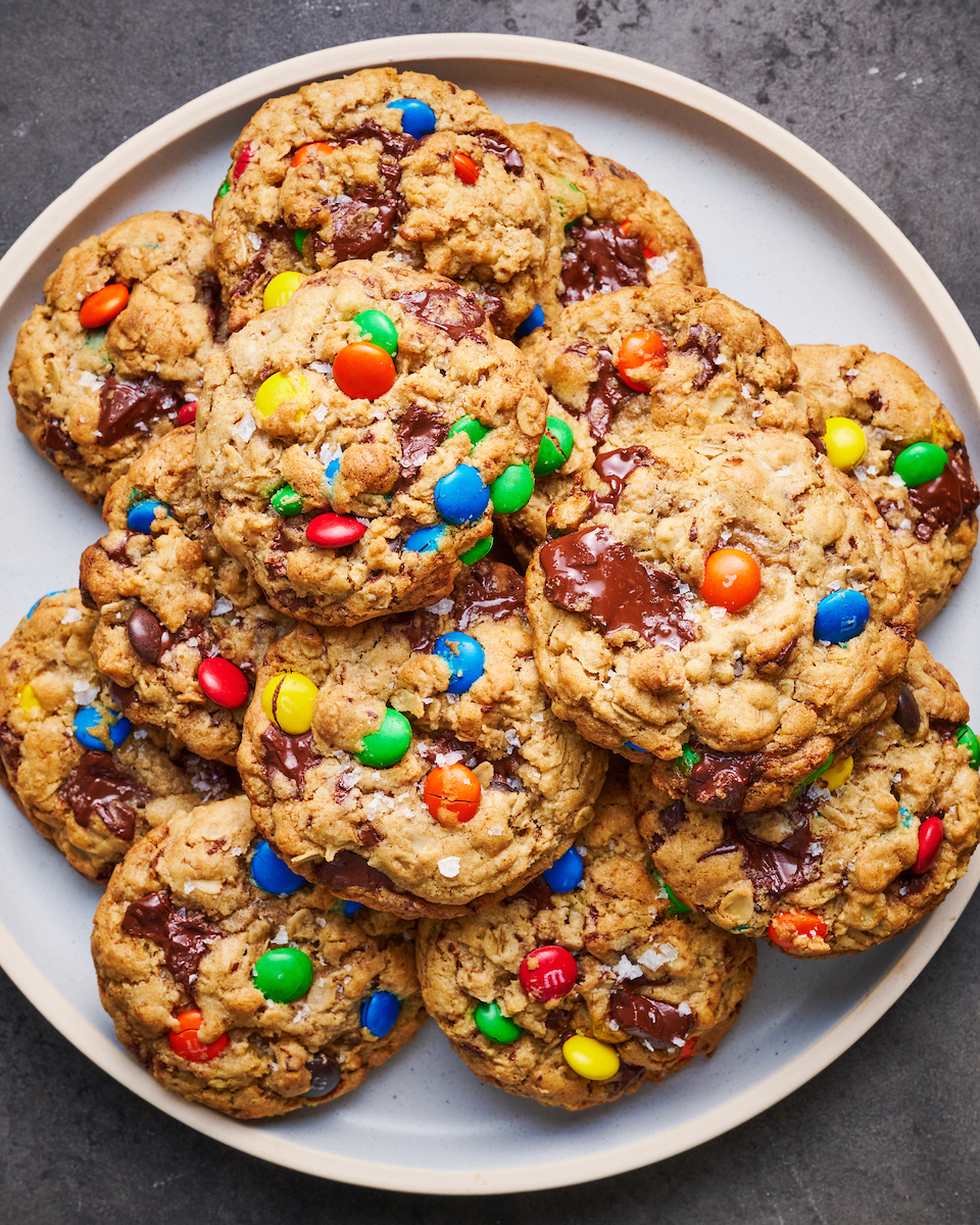 Soft Batch Chocolate M&M Cookies - Baker by Nature