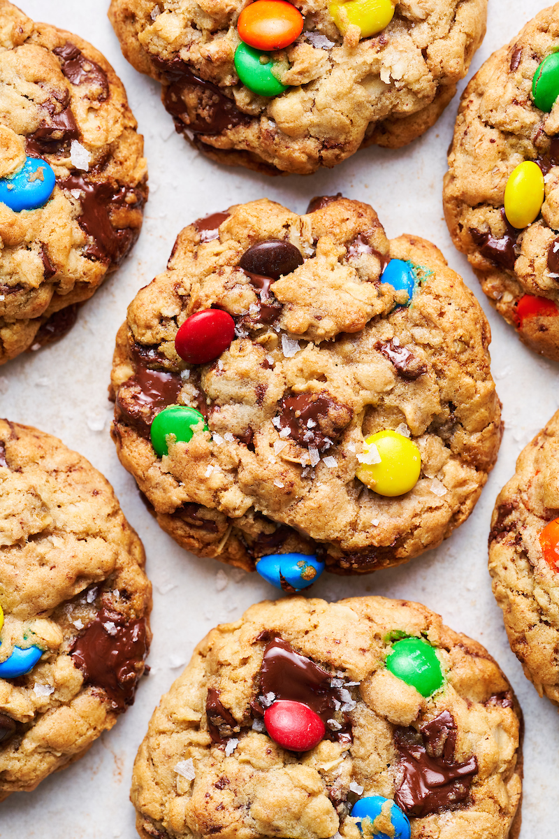 Soft Batch Chocolate M&M Cookies - Baker by Nature