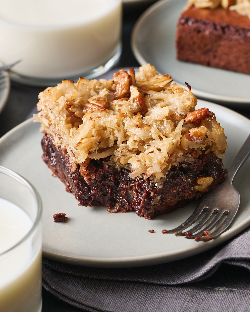If you're like me and LOVE German chocolate cake, you have to try these German Chocolate Brownies! No boxed mix, instead we'll make brownies from scratch and top them with a crazy delicious coconut pecan frosting. We loved these brownies and think you will too!