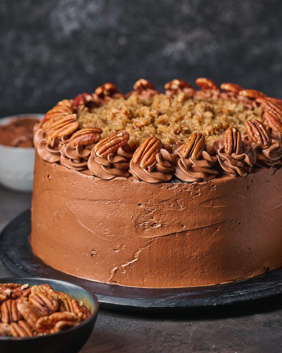 Triple Layer German Chocolate Cake - Baker by Nature