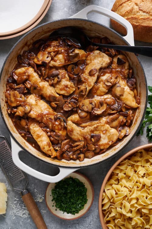 Chicken Marsala with Buttered Noodles Baker by Nature