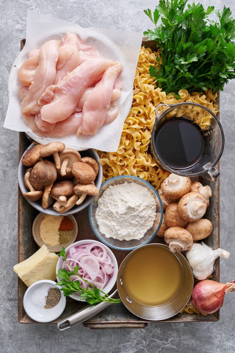 Chicken Marsala with Buttered Noodles Baker by Nature