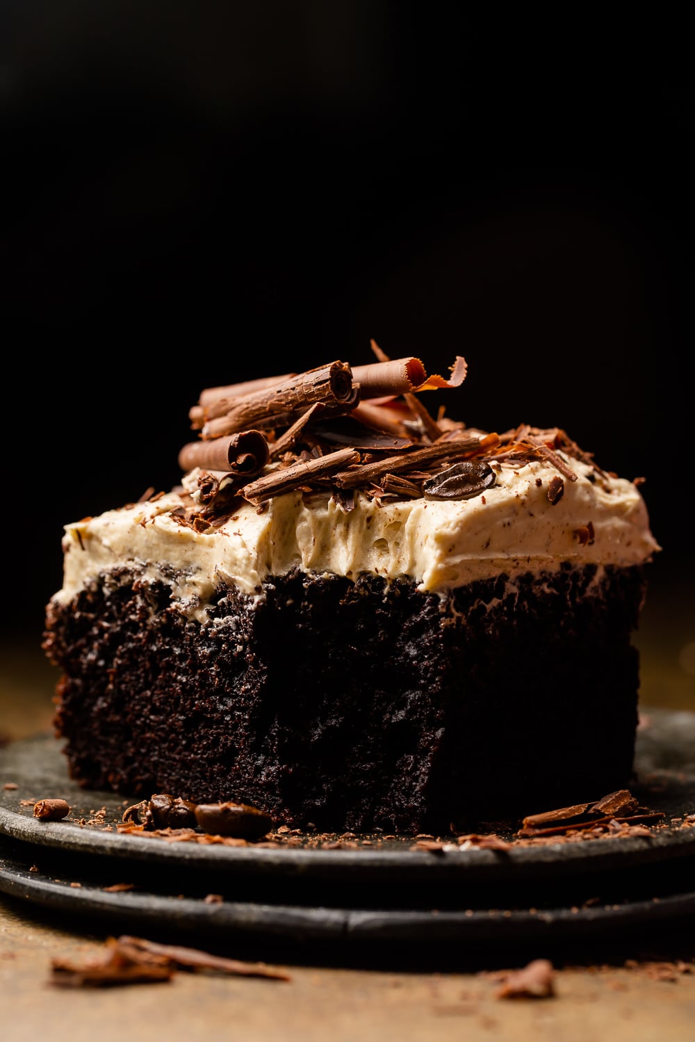 Vanilla Coffee Cake with Creamy Coffee Buttercream Frosting