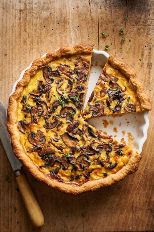 Bacon, Onion, and Mushroom Quiche - Baker by Nature