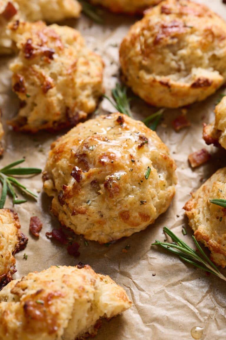 Bacon, Rosemary, and Gruyere Drop Biscuits Baker by Nature