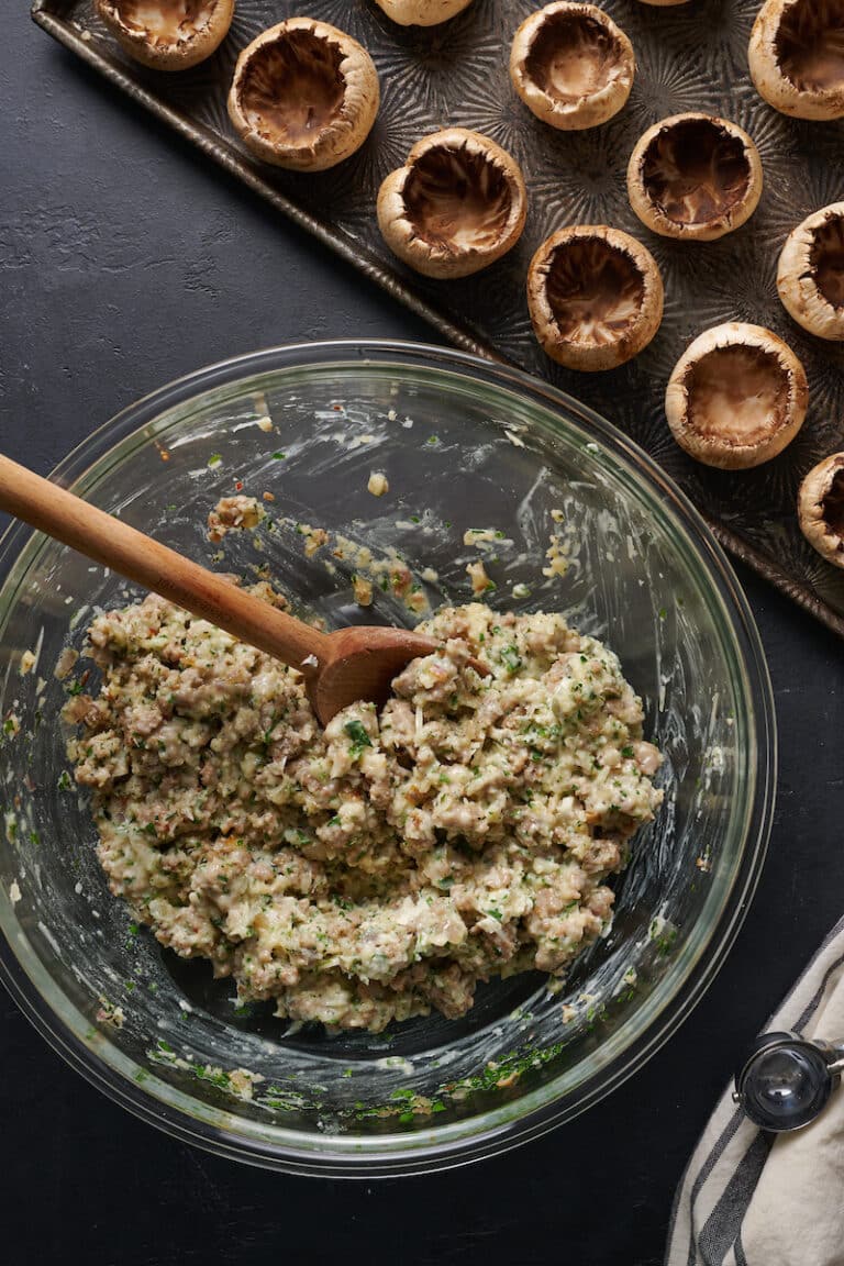 Stuffed Mushrooms with Italian Sausage Baker by Nature