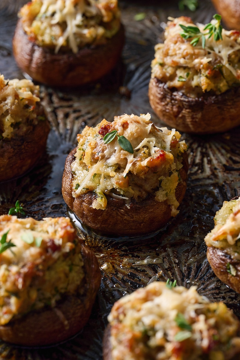 Stuffed Mushrooms with Sausage and Parmesan